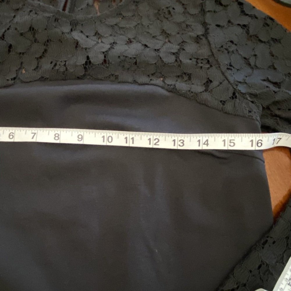 Boden Black Partial Lace Top Long Sleeve Blouse 6 - Picture 4 of 7